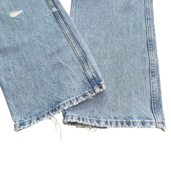 NWT ZARA Low Rise Super Wide Leg Jeans Size 0 Destroyed DIstressing Detail - Picture 9 of 10